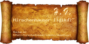 Hirschenhauser Ildikó névjegykártya